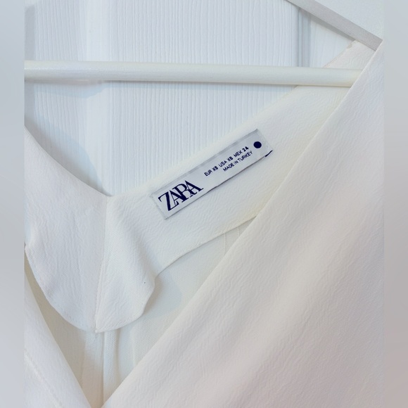 ZARA WHITE BLOUSE DRESS SIZE XS - Picture 2 of 3